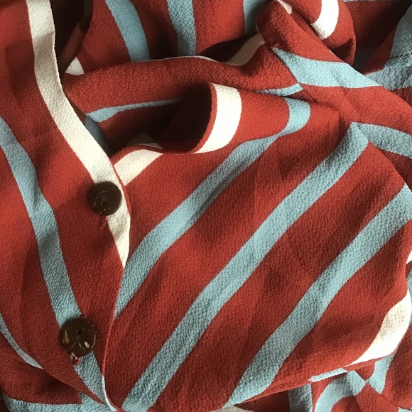 Red Striped Peplum Blouse - Picture 2 of 3